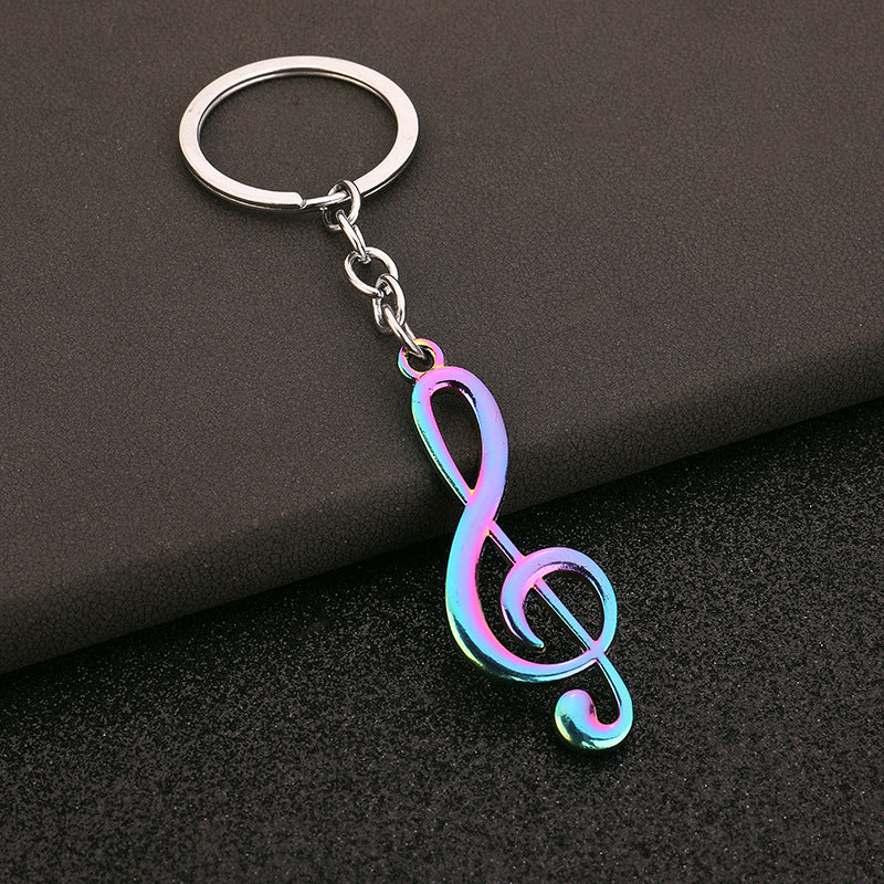 Rainbow Treble Clef Keychain