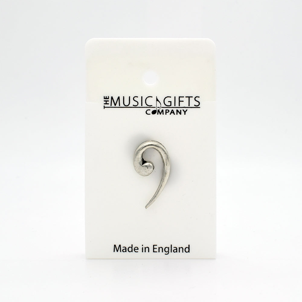 Bass Clef Pewter Pin