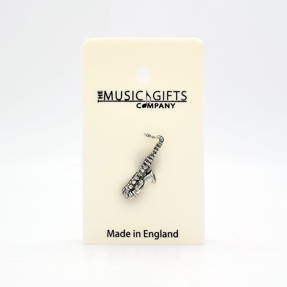 Saxophone Pewter Pin