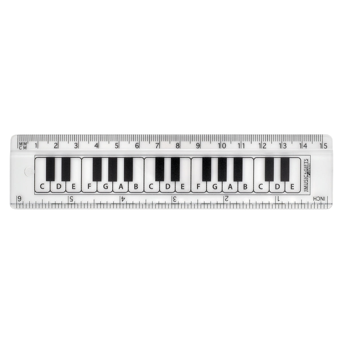 Clear and Black Keyboard 6in Ruler