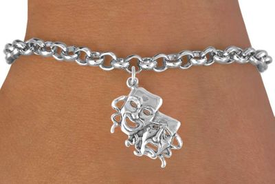 Theatrical Drama Masks Bracelet