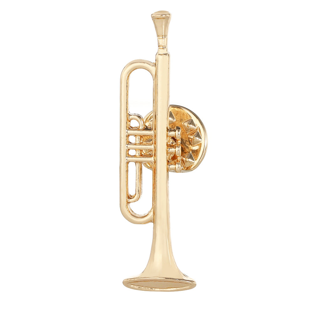 Gold Trumpet Lapel Pin