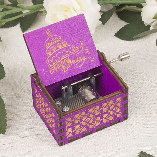Happy Birthday Music Box in Purple