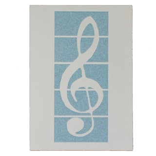 Greeting Card- Treble Clef on Blue Bkgrd