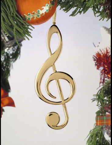 Gold Treble Clef Ornament