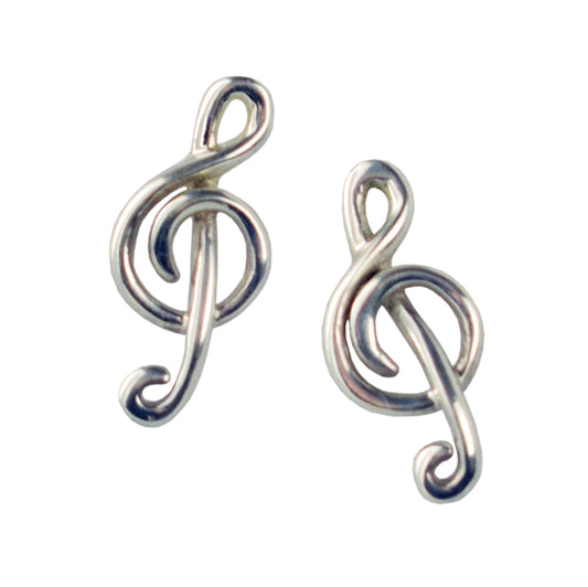 Sterling Silver Treble Clef Earrings