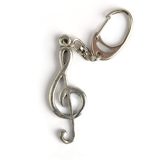 English Pewter Treble Clef Keychain
