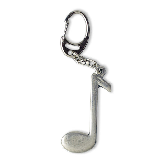 8th (Quaver) Note Pewter Keychain