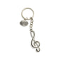 Treble Clef and Music Staff Charm Keychain