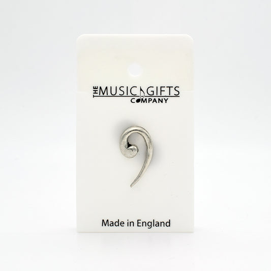 Bass Clef Pewter Pin