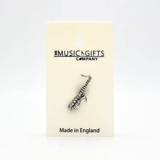 Saxophone Pewter Pin