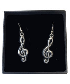 Treble Clef Pewter Earrings