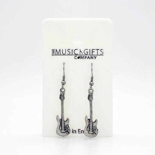 Electric Guitar Pewter Earrings