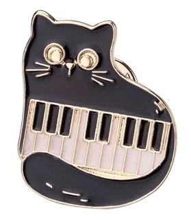 Cuddly Cat with Keys Lapel Pin Lapel Pin
