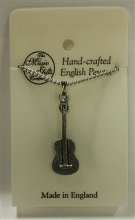 Spanish Guitar Pewter Necklace