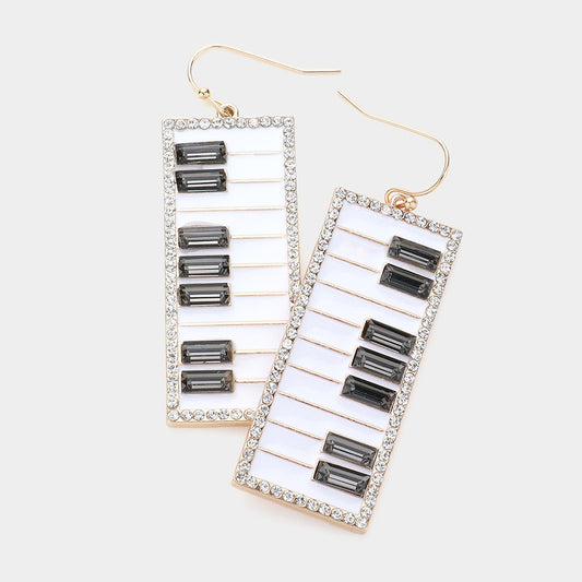 Piano Keyboard Sparkle Earrings