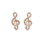 Glitz and Gold Treble Clef Post Earrings