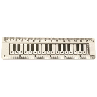 White and Black Keyboard 6in Ruler @ MusicGiftsUSA.com – Music Gifts USA
