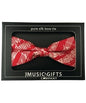 Bow Tie-Silk- Red and White Mozart Manuscript