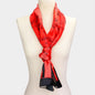 Red and Black Musical Staff Satin Scarf