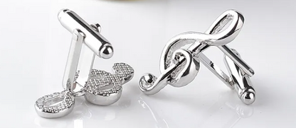 Silver French G Clef Cufflinks