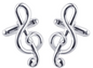 Silver French G Clef Cufflinks