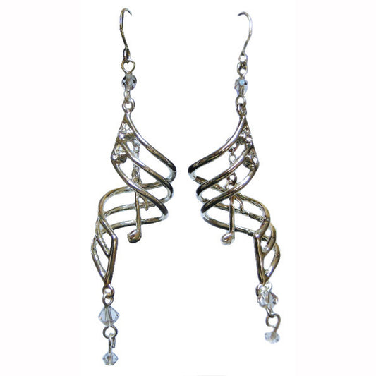 Swirling Music Staff with Elegant Note Earrings
